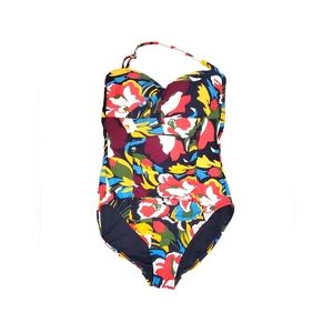 NWT Anne Cole Floral Convertible Strap One Piece Bathing Suit in Multi Sz 8